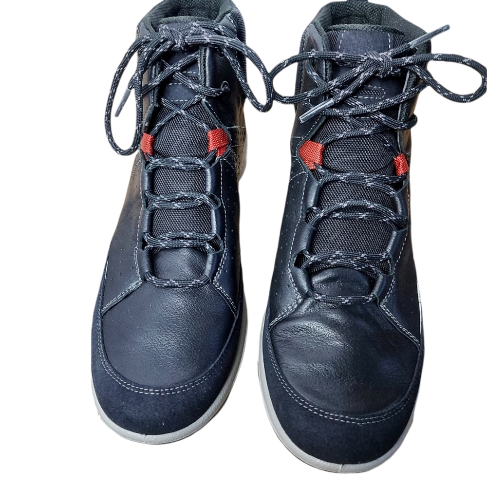 Ecco Black Ankle Boots with Red Accents